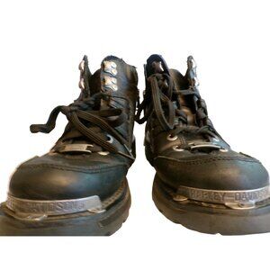 Harley-Davidson Women's Black Leather‎ Motorcycle Boots With Metal Plate Size 9